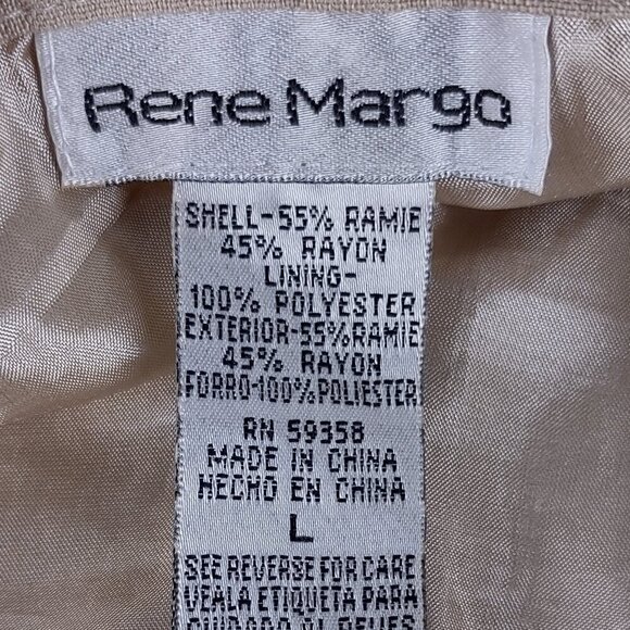 Rene Margo Women's Tan, Beige Fully Lined Side Zip Button Capri Pants Size Large - Picture 10 of 11